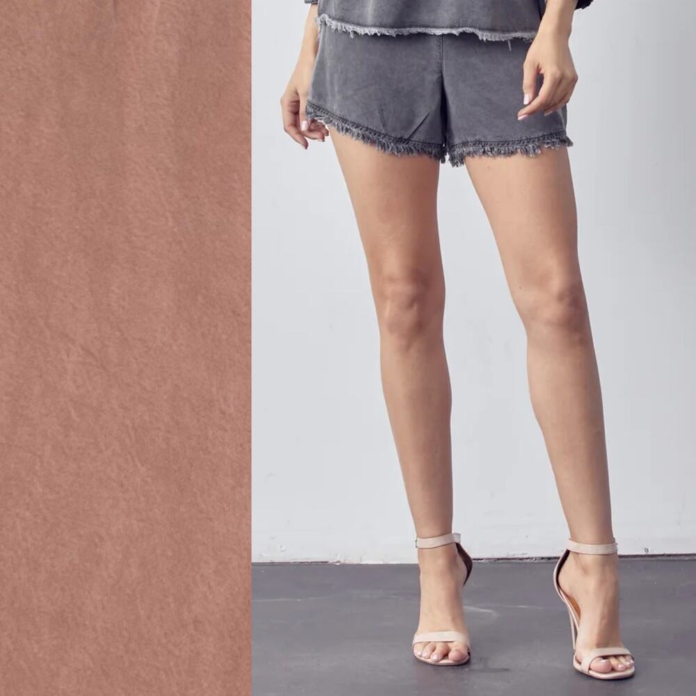 NWT Maven West Fray High-Waist Dusty Rose Pink Vintage Wash Boho Shorts Medium